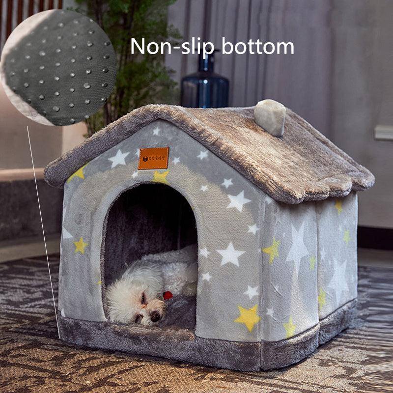 Foldable Warm Dog House Kennel Bed - fortunate pet