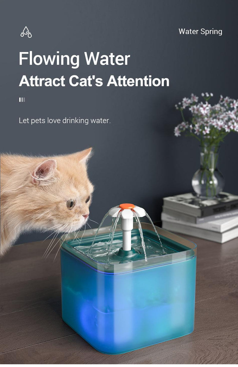 2L Water Fountain Filter LED Pet Water Dispenser - fortunate pet