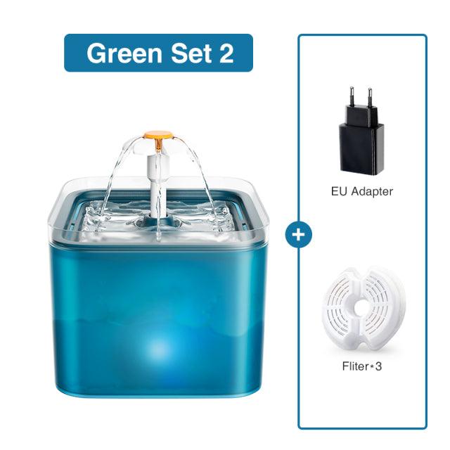 2L Water Fountain Filter LED Pet Water Dispenser - fortunate pet