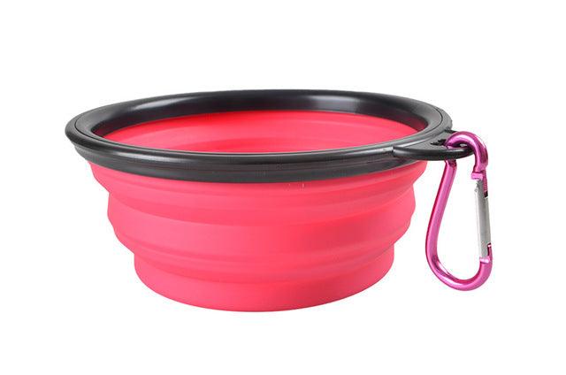 Large Collapsible Pet  Silicone Outdoor Bowl - fortunate pet